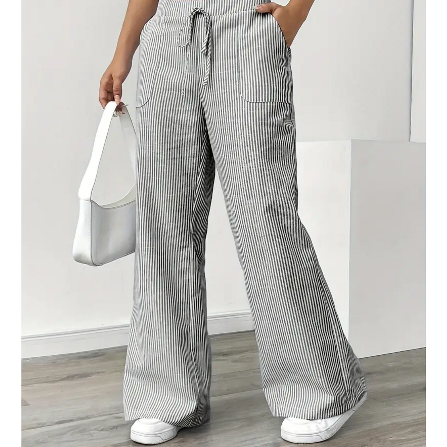 Amber | Striped Pant With Pockets