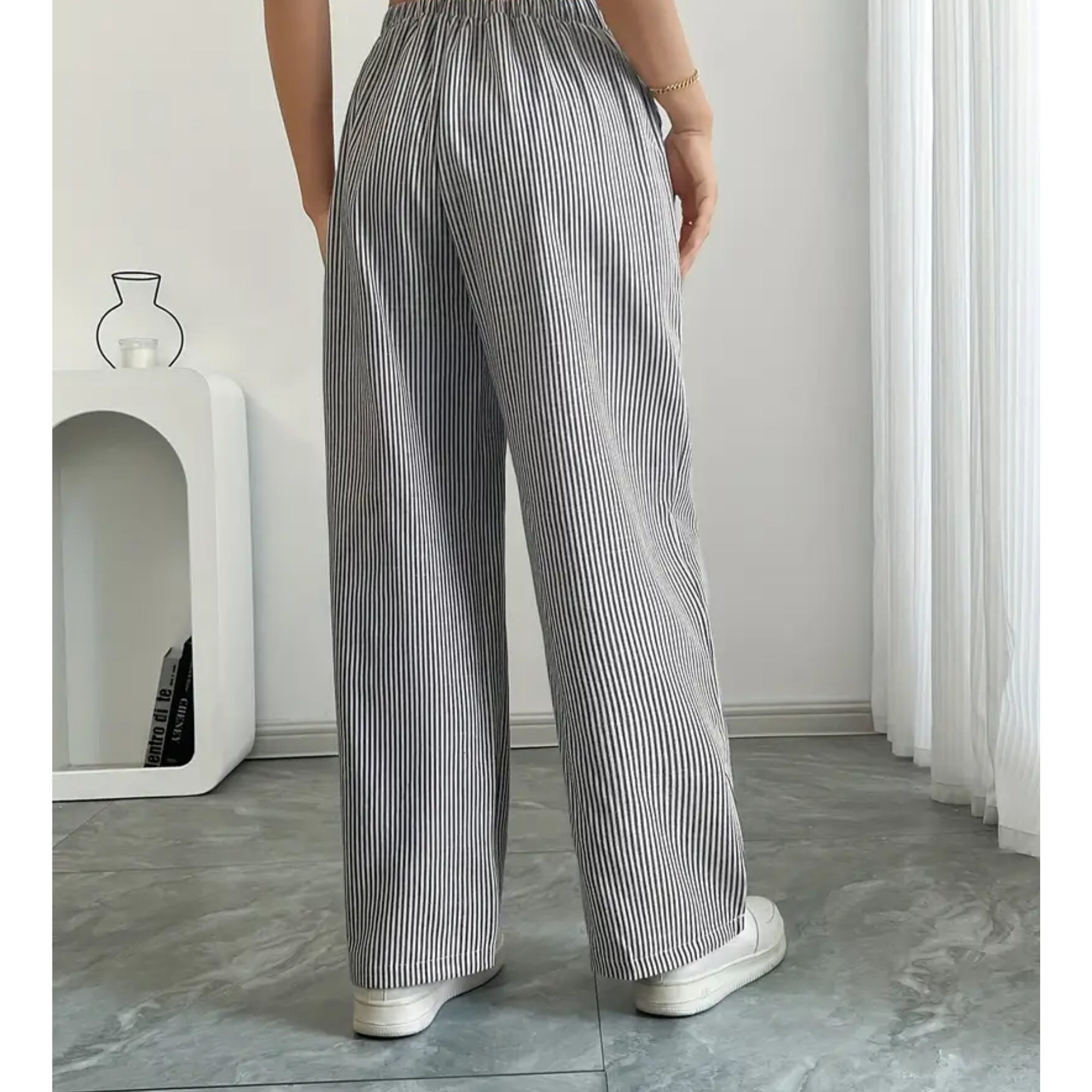 Amber | Striped Pant With Pockets