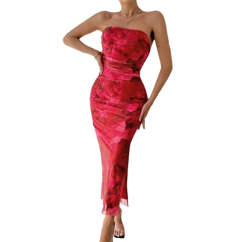 MINA™ – Modern Sleeveless Ruched Maxi Dress