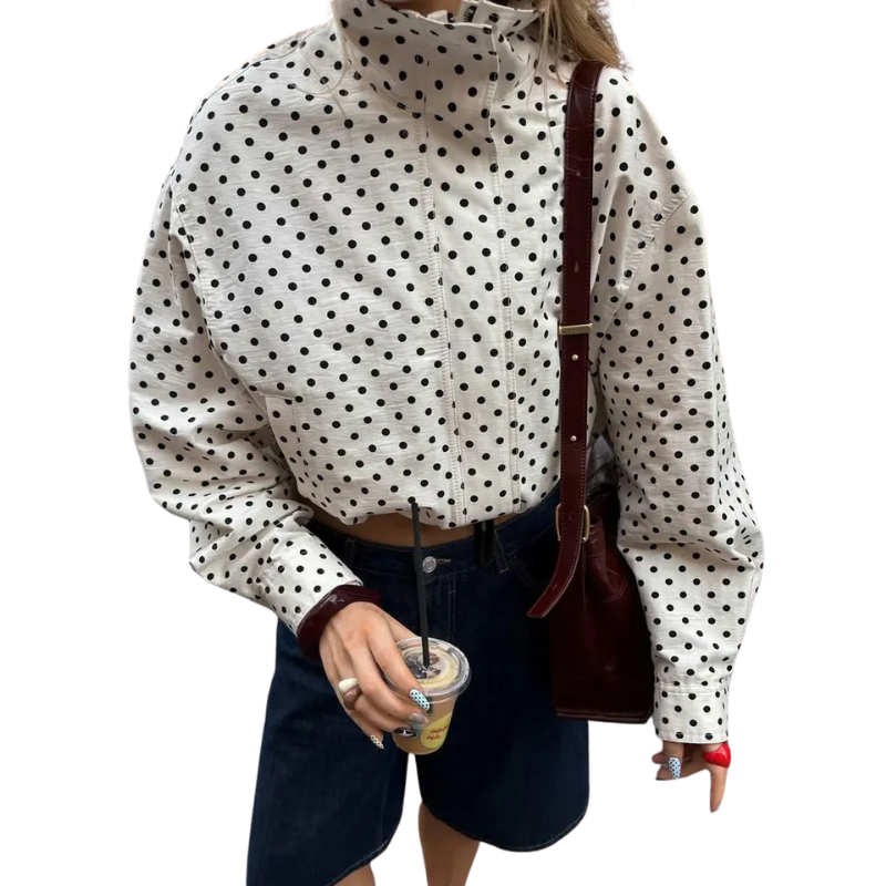 LEILANIE™ – Casual Polka Dot Street Jacket