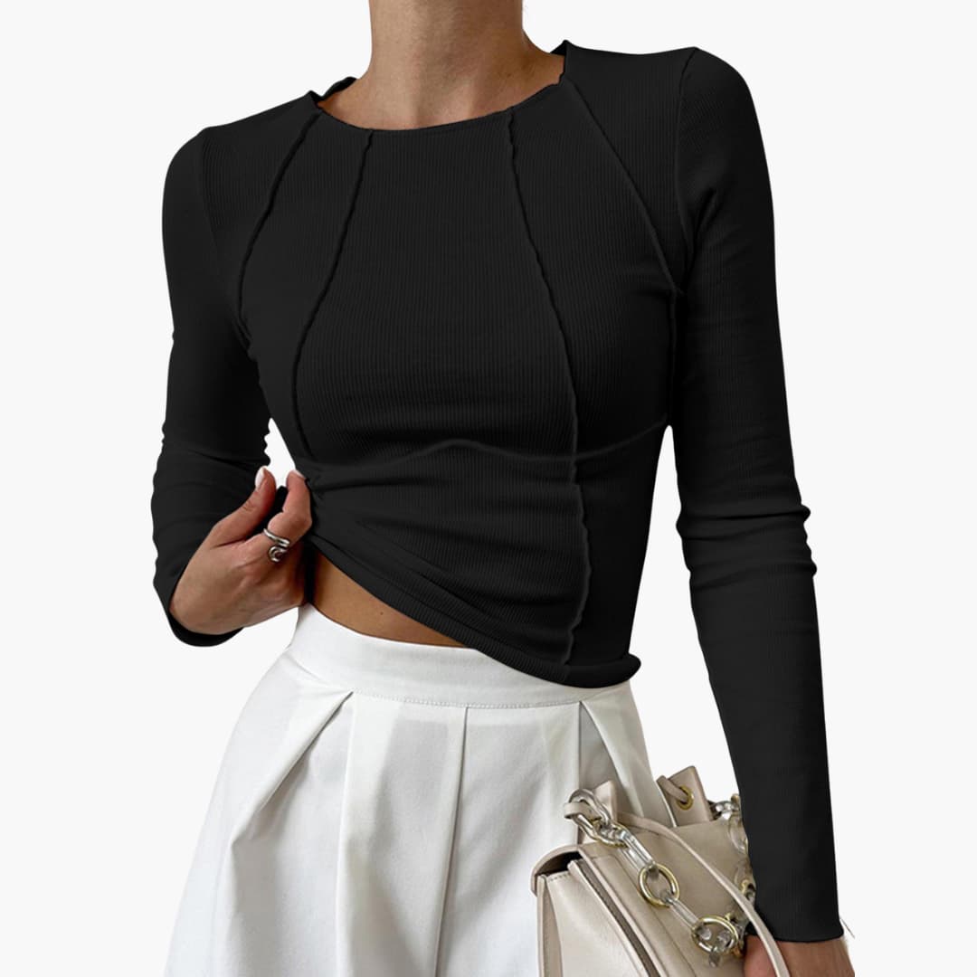Penny | Sculpted Seam Long Sleeve Top