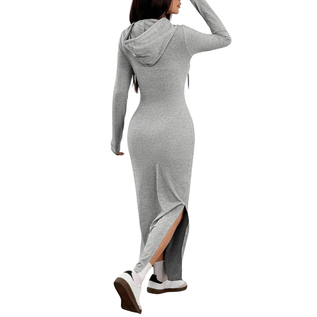 NICOLETTE™ – Cozy Hooded Bodycon Sweater Dress