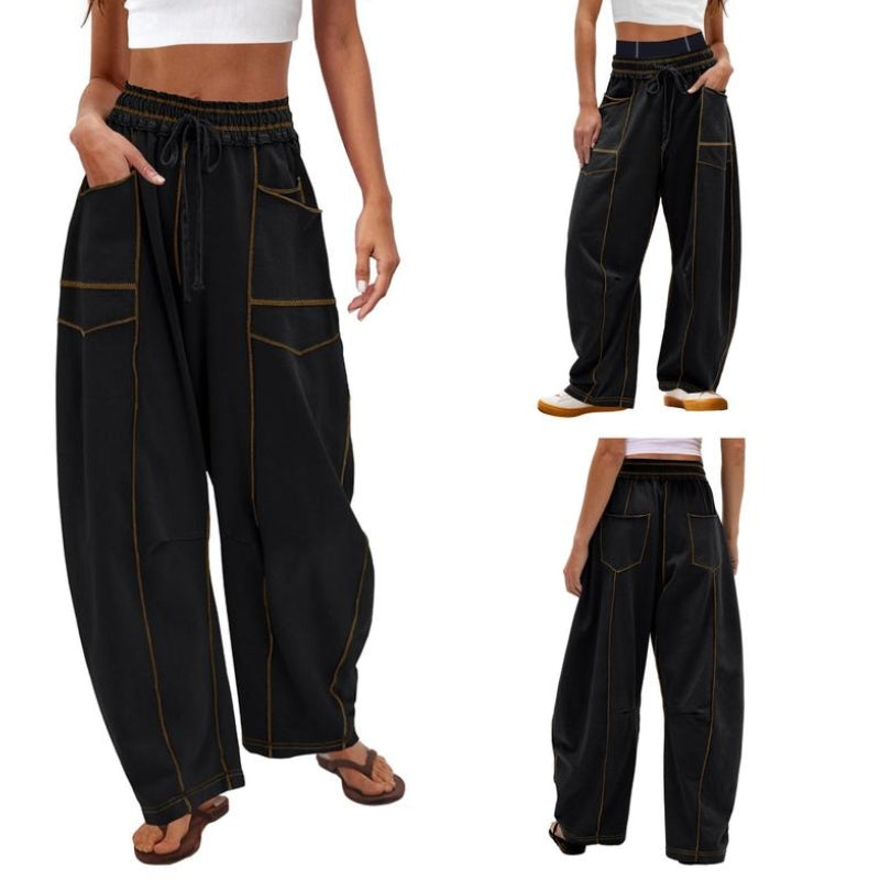 Harlow | Women's Wide Leg Cargo Pants High Waist Drawstring