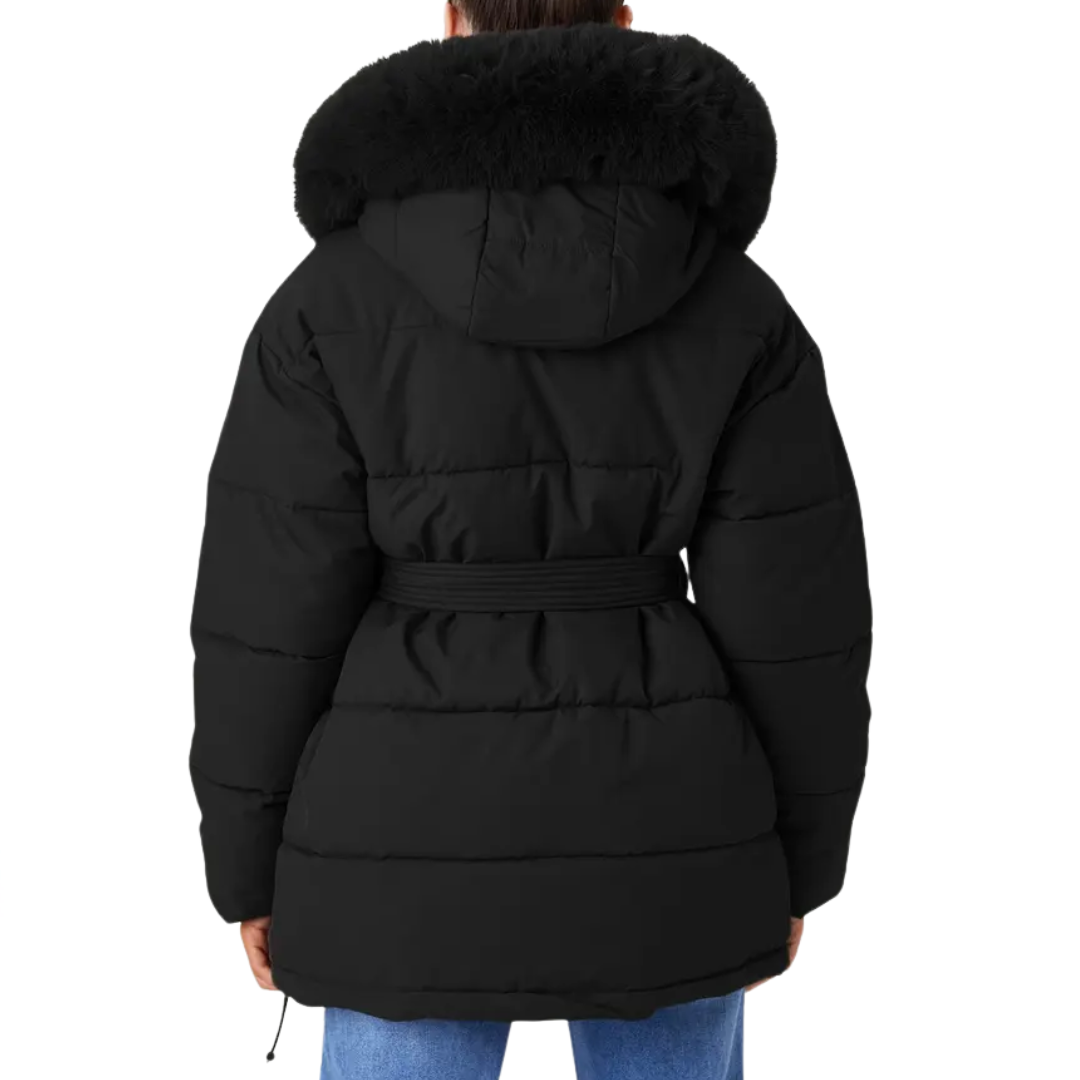 ZELARA™ – Fluffy Fur Collar Thermal Coat