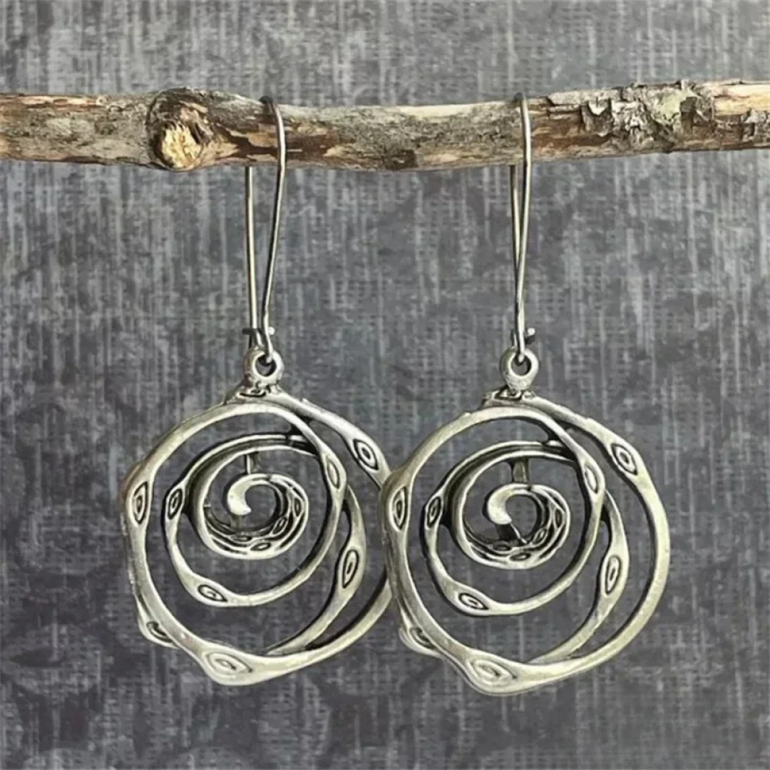 Adara | Silver Labyrinth Hoop Earrings