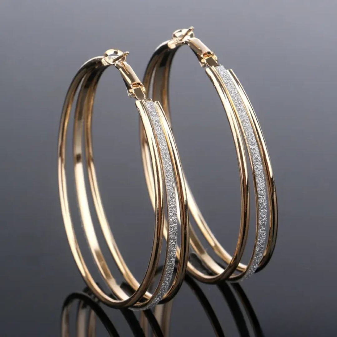 Sylvie | Retro Gold Hoop Earrings
