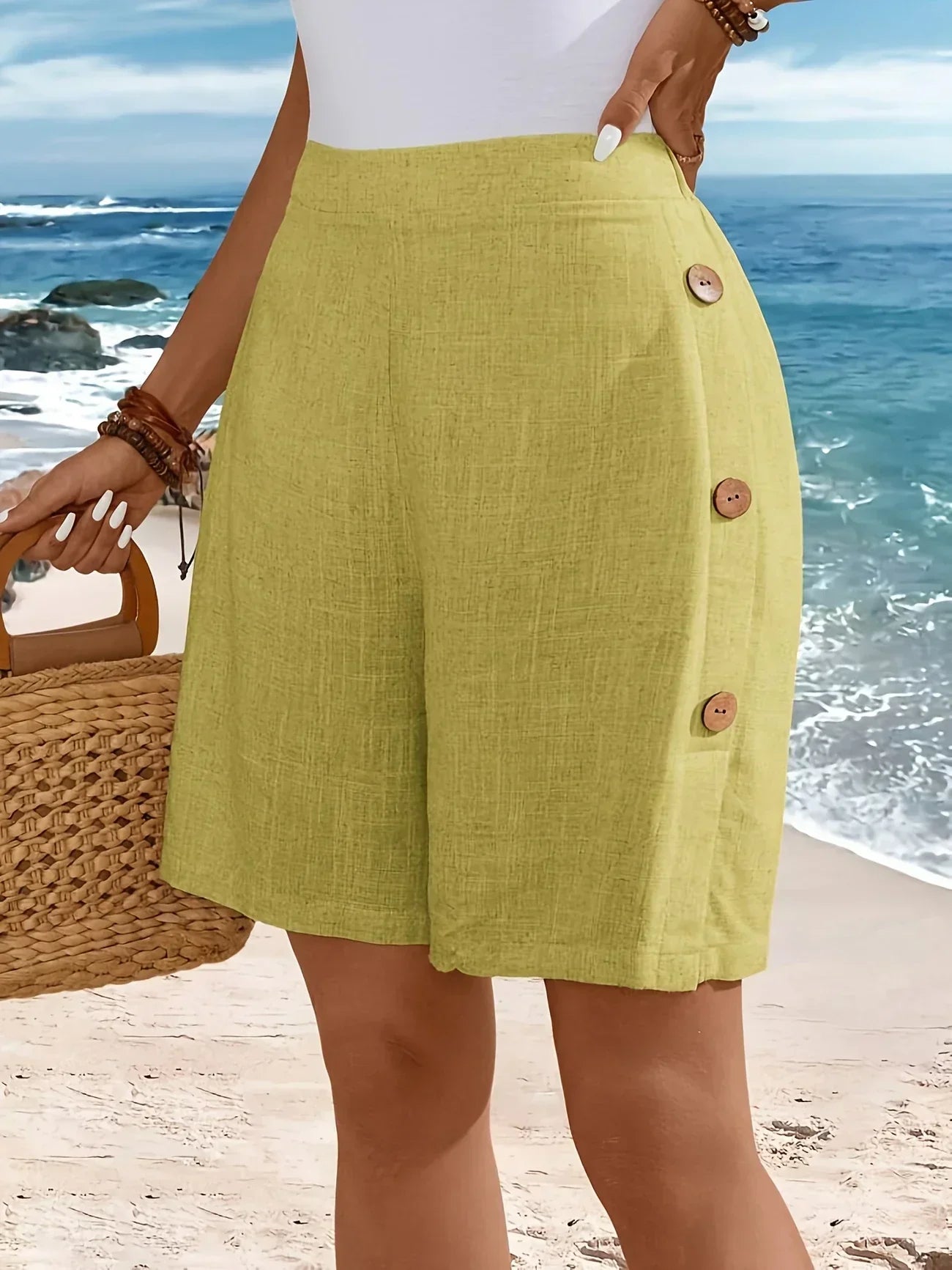 Whitney | Comfortable Shorts With Buttons
