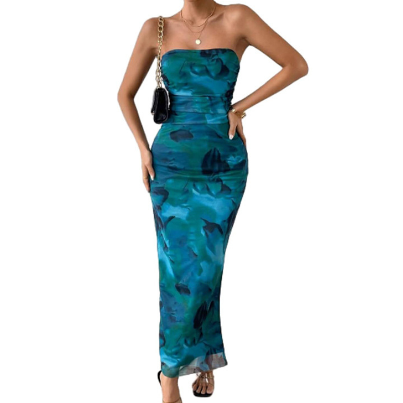 MINA™ – Modern Sleeveless Ruched Maxi Dress