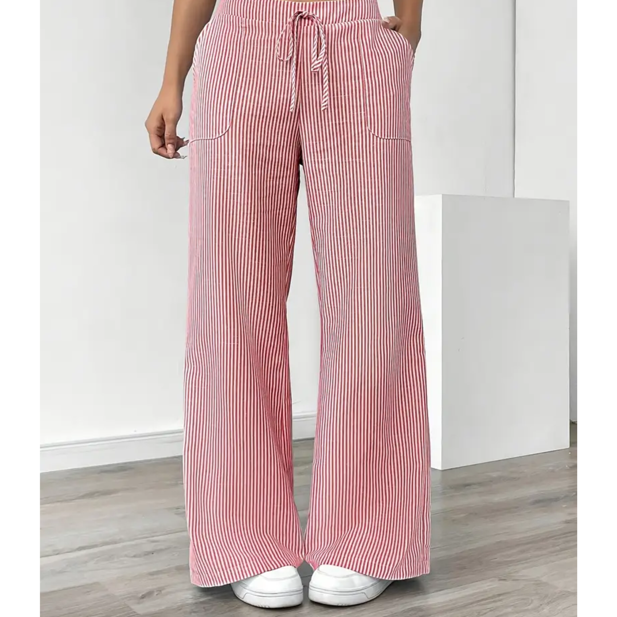 Amber | Striped Pant With Pockets
