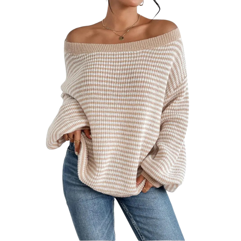 LELLA™ – Casual All-Season Ladies Striped Sweater