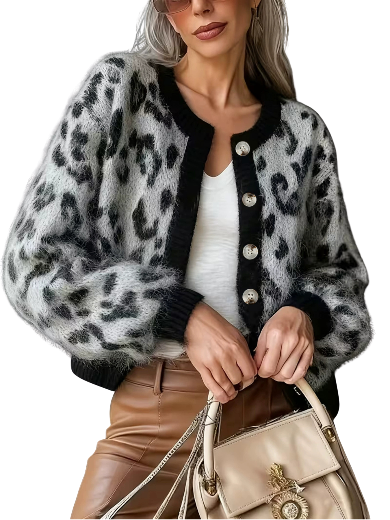 ELIZA™ – Elegant Leopard Print Cardigan