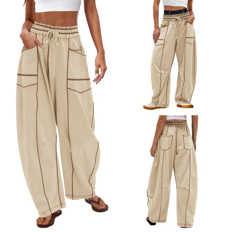 Harlow | Women's Wide Leg Cargo Pants High Waist Drawstring