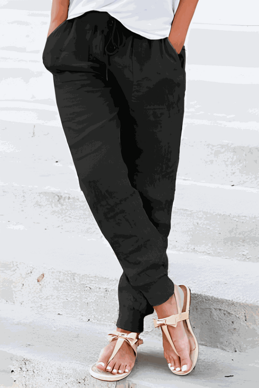 Tara | Women's Drawstring Jogger Pants with Elastic Ankle Cuffs