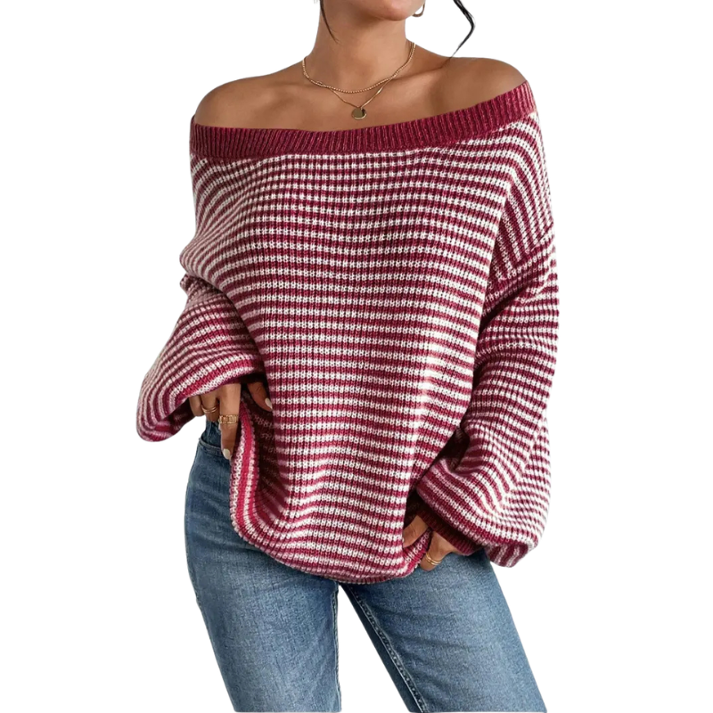 LELLA™ – Casual All-Season Ladies Striped Sweater