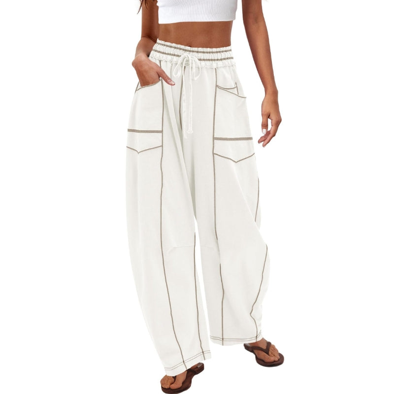 Harlow | Women's Wide Leg Cargo Pants High Waist Drawstring