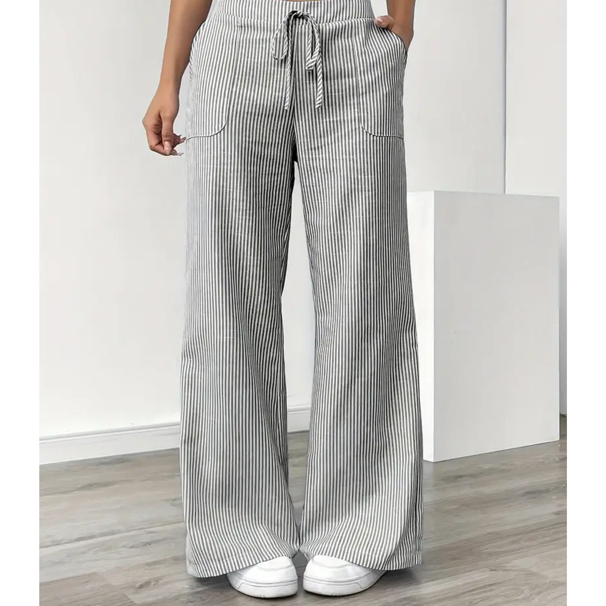 Amber | Striped Pant With Pockets