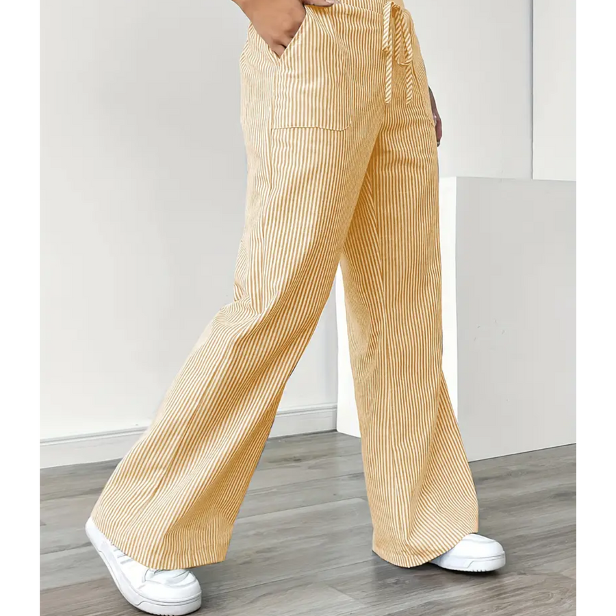 Amber | Striped Pant With Pockets