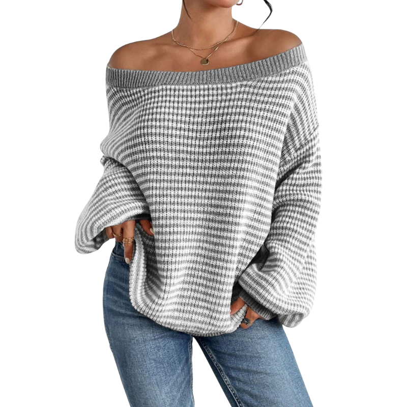 LELLA™ – Casual All-Season Ladies Striped Sweater