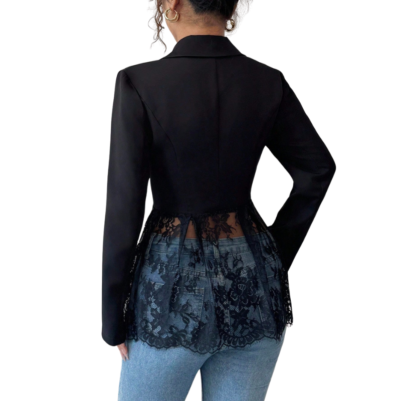 RAFAELA™ – Modern Lace-Trim Structured Blazer