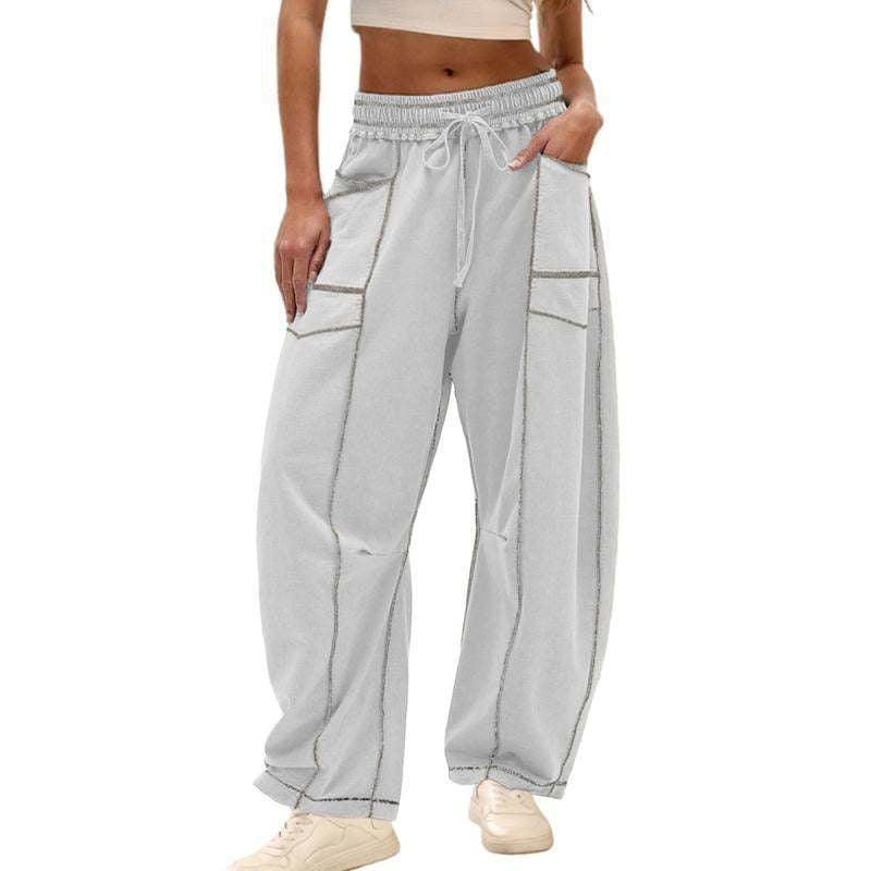 Harlow | Women's Wide Leg Cargo Pants High Waist Drawstring