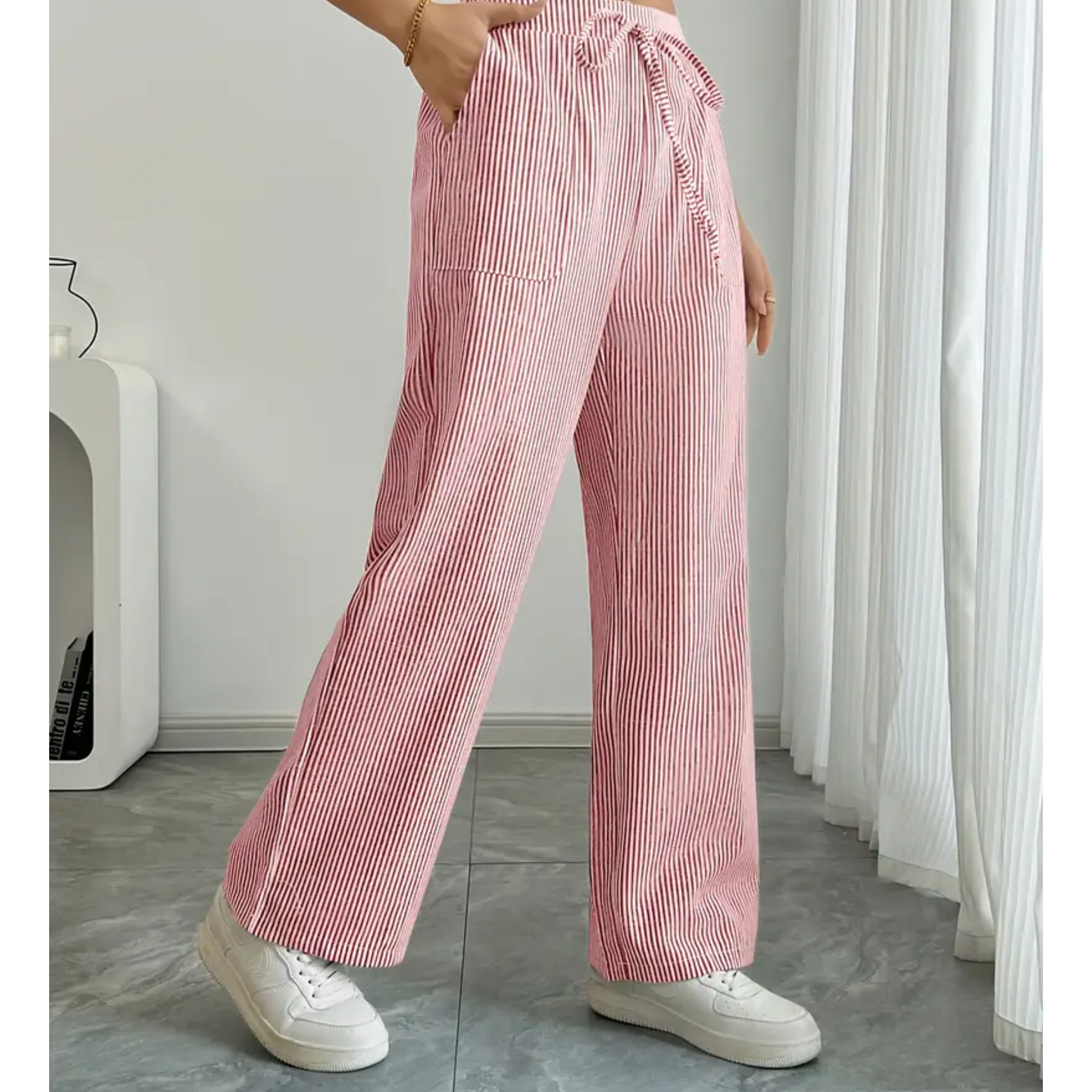 Amber | Striped Pant With Pockets