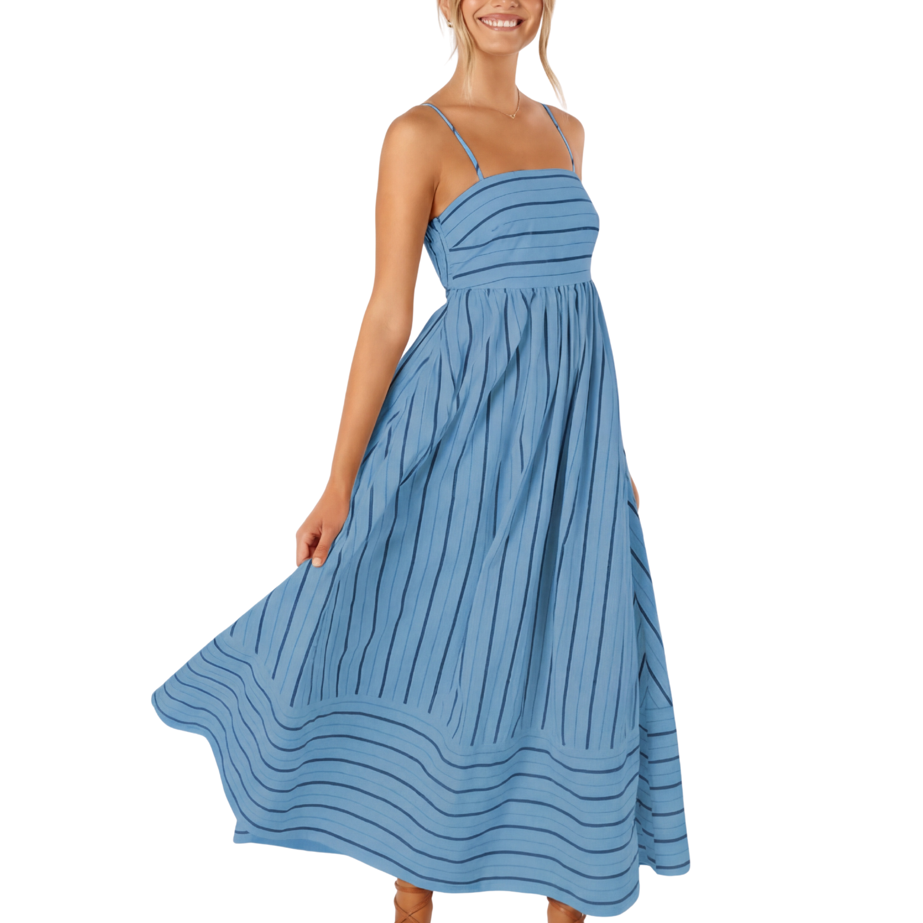 TAYLA™ – Casual Striped Cami Maxi Dress