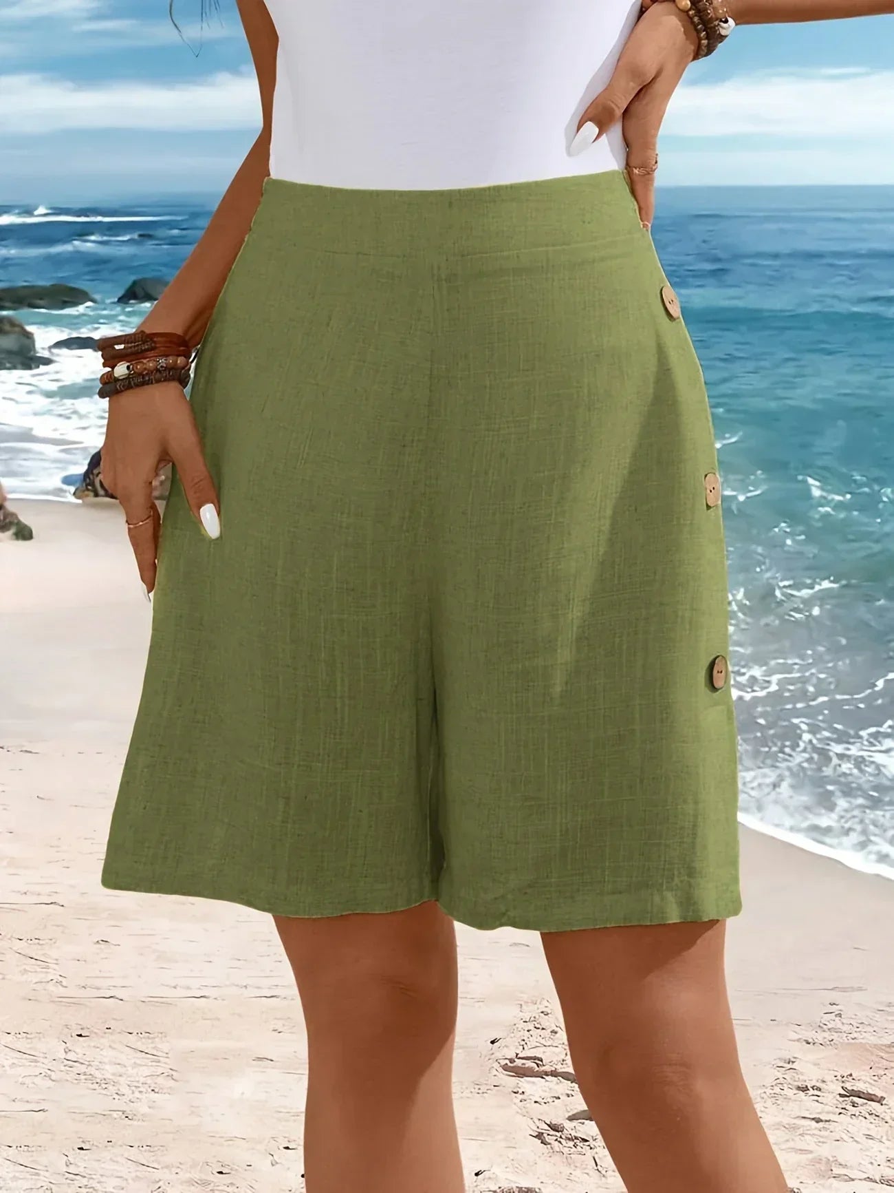 Whitney | Comfortable Shorts With Buttons