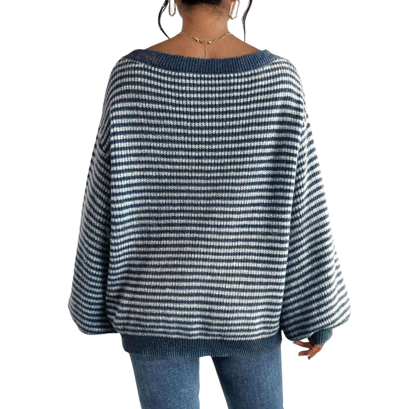 LELLA™ – Casual All-Season Ladies Striped Sweater