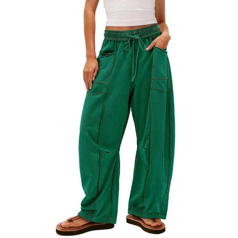 Harlow | Women's Wide Leg Cargo Pants High Waist Drawstring
