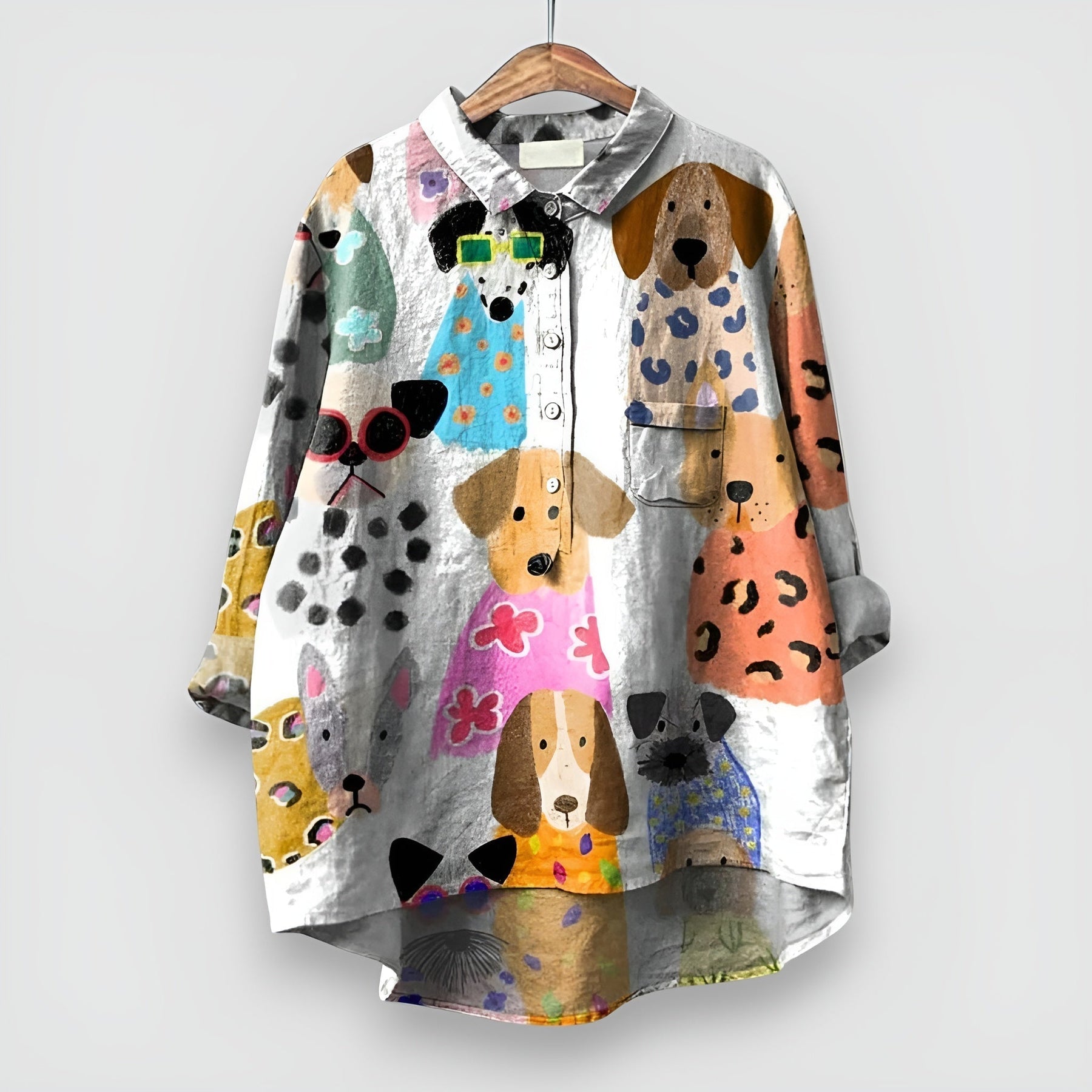 Georgie | Women's Shirt with Dog Print
