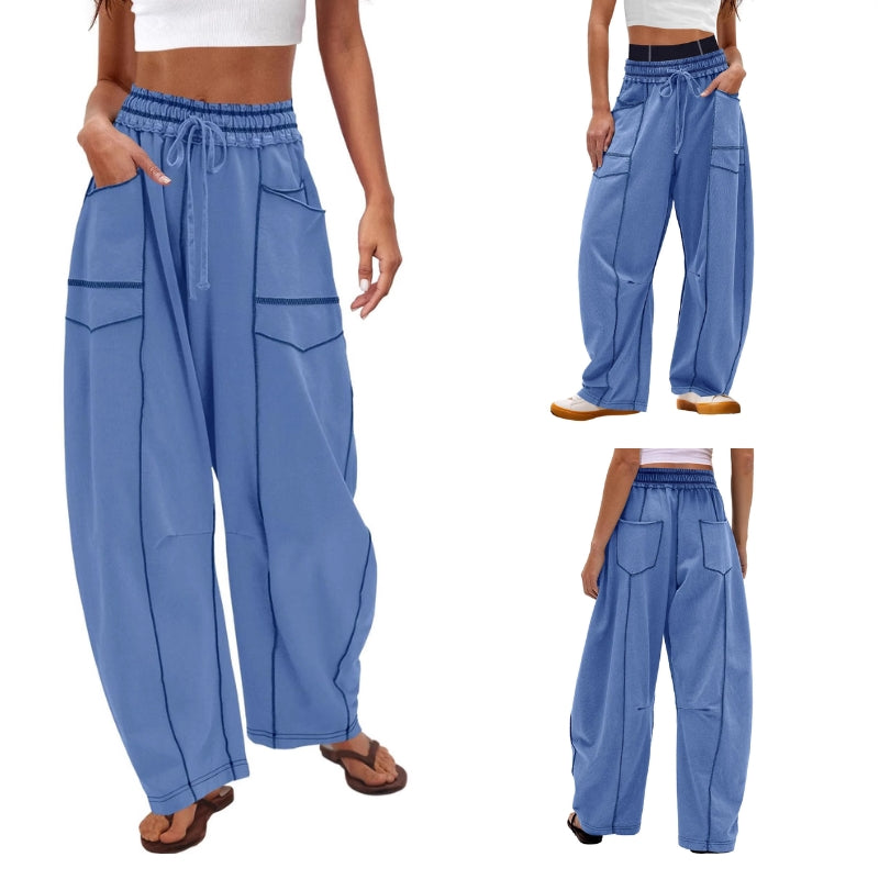 Harlow | Women's Wide Leg Cargo Pants High Waist Drawstring