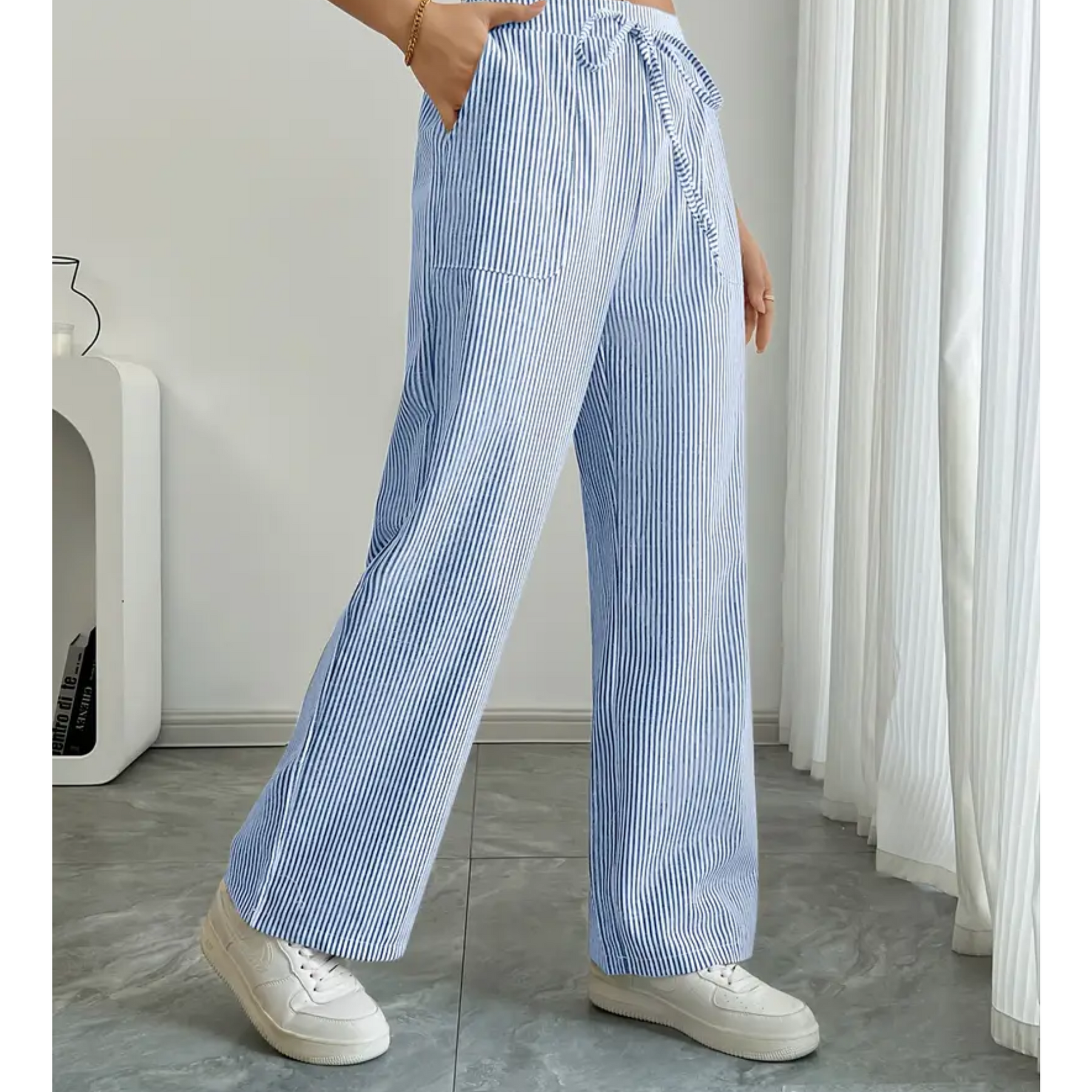 Amber | Striped Pant With Pockets