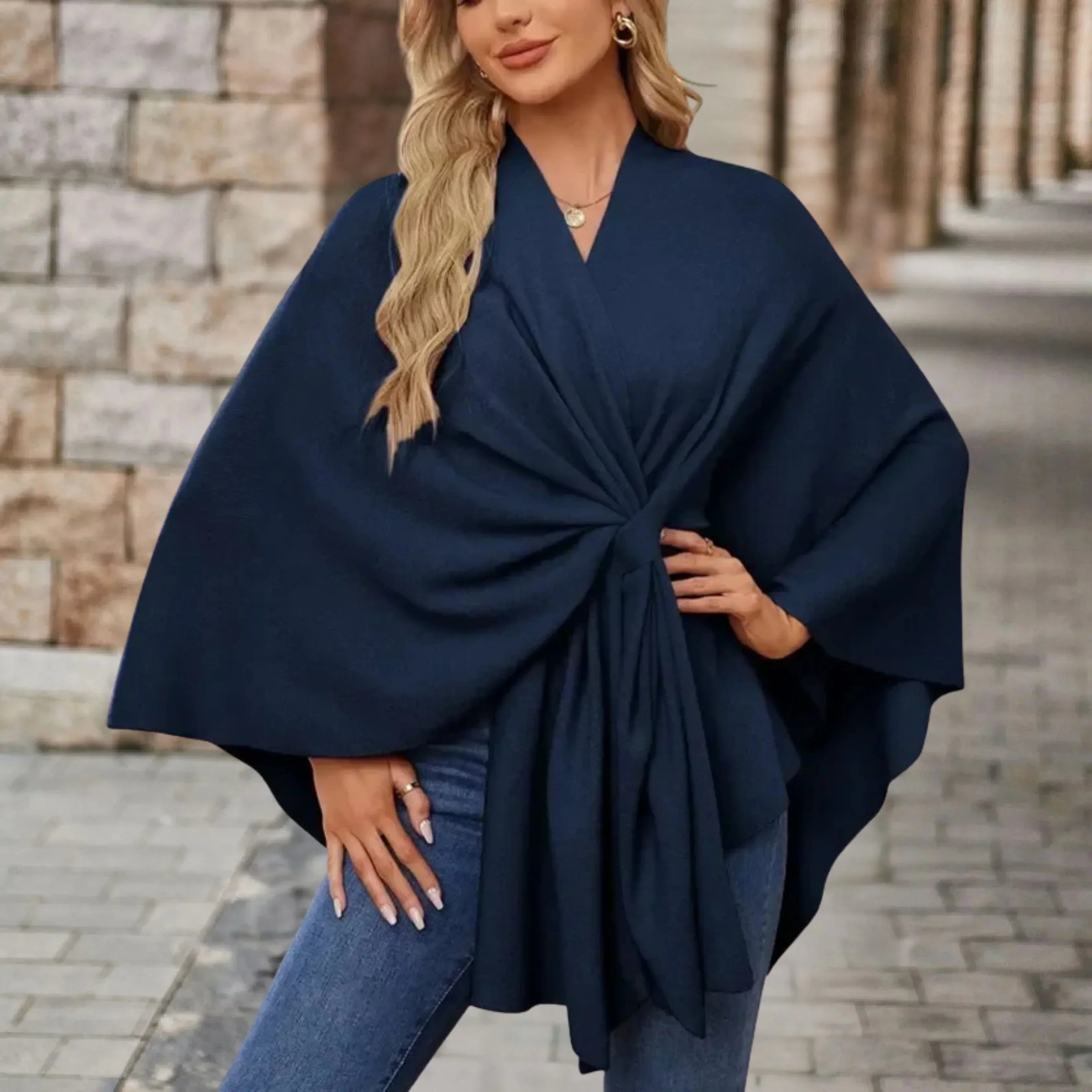 Briana™ | Elegant Draped Poncho