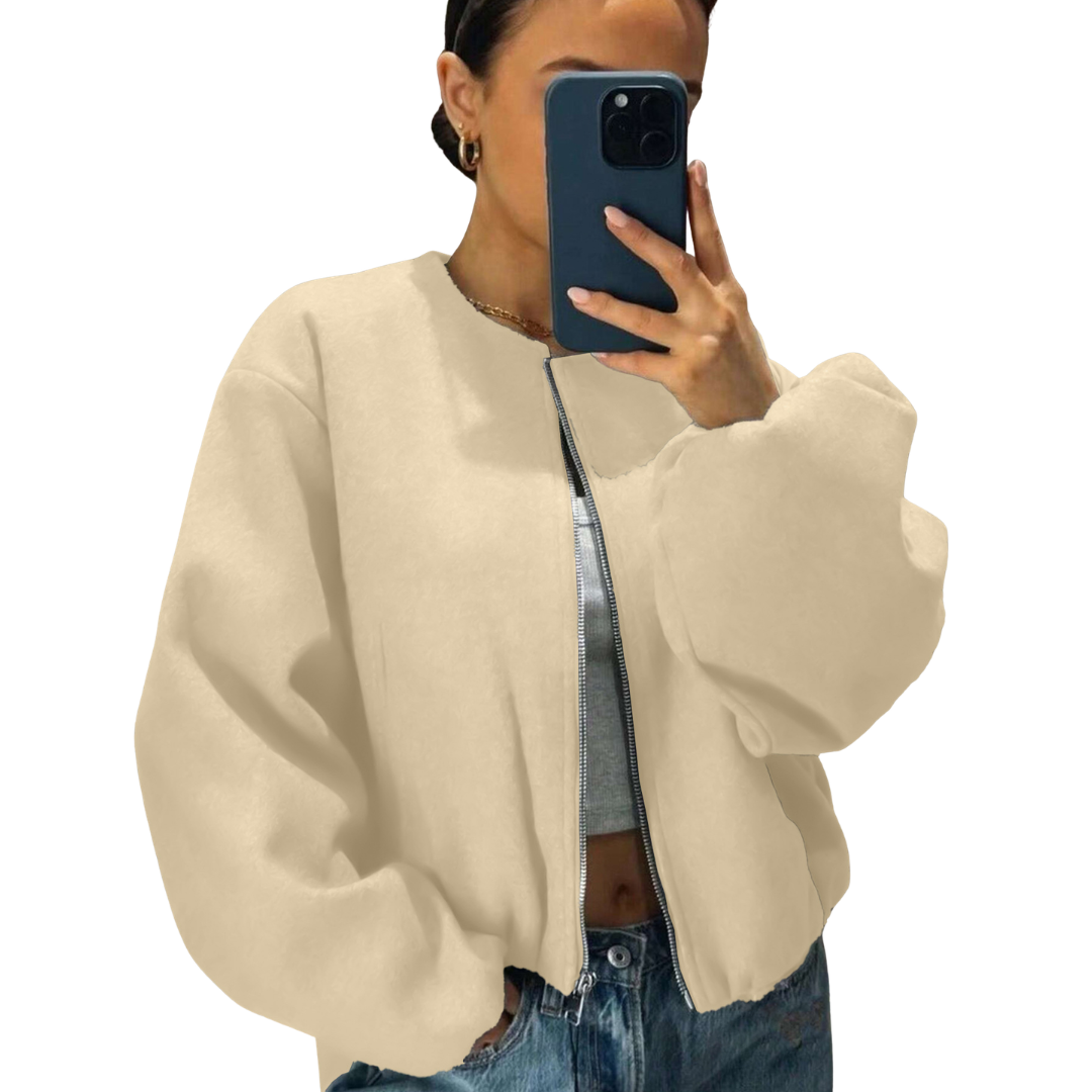 REXIE™ – Soft Cropped Bomber Jacket