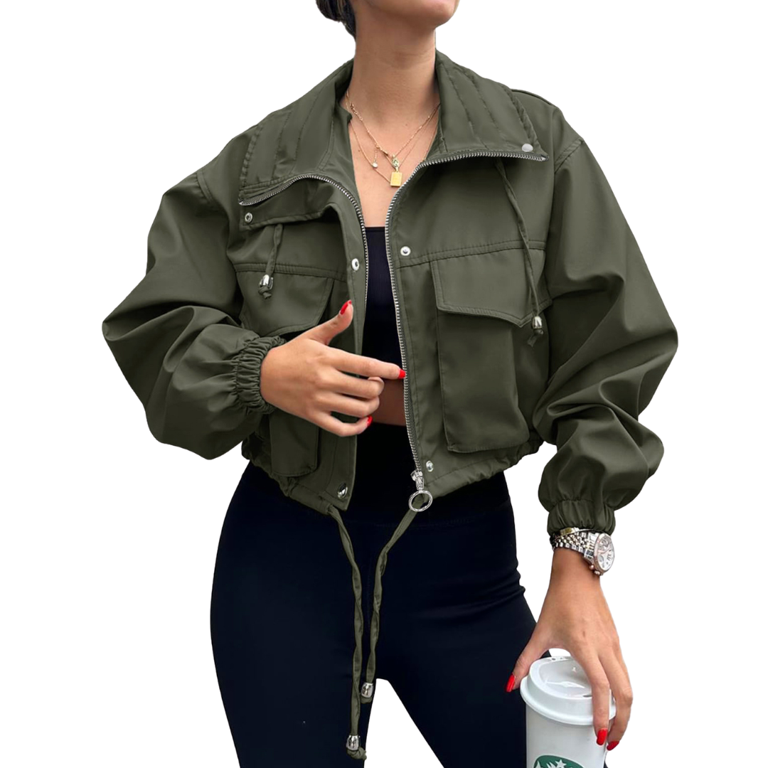 HARTLEY™ – Casual Zip-Up Crop Jacket