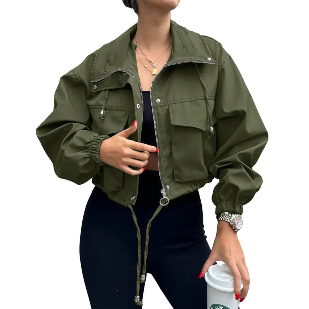KENDALL™ – Solid Zip-Up Crop Jacket