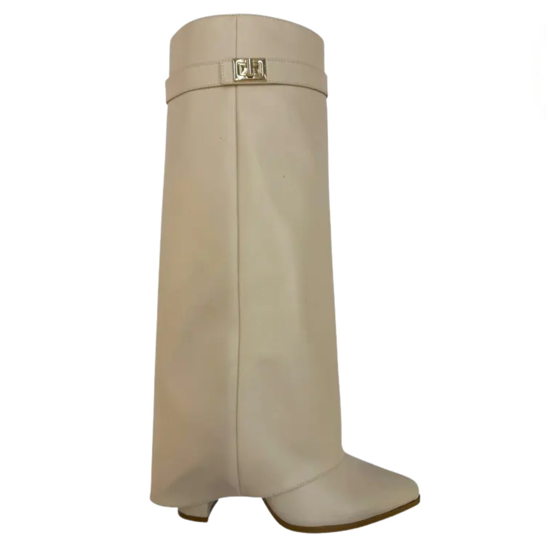 VESPER™ – Wide Calf Buckle Fold-Over Boots