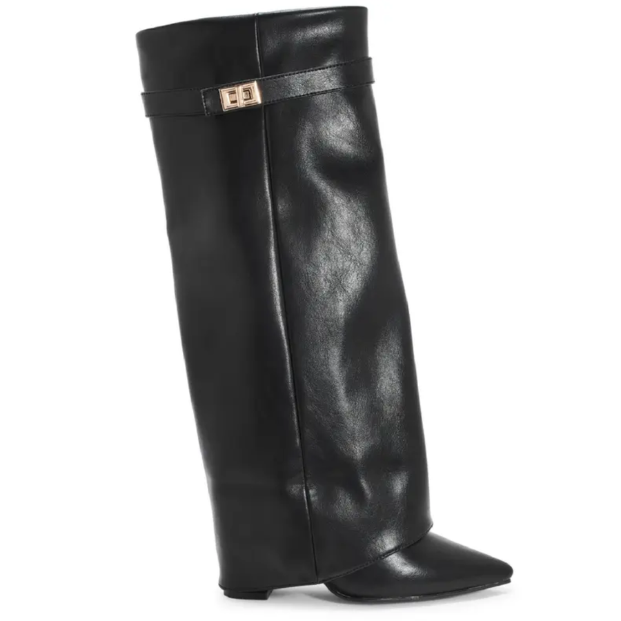 VESPER™ – Wide Calf Buckle Fold-Over Boots