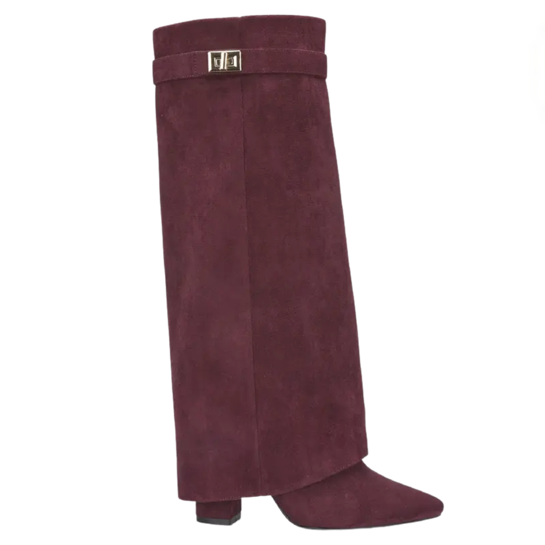 VESPER™ – Wide Calf Buckle Fold-Over Boots