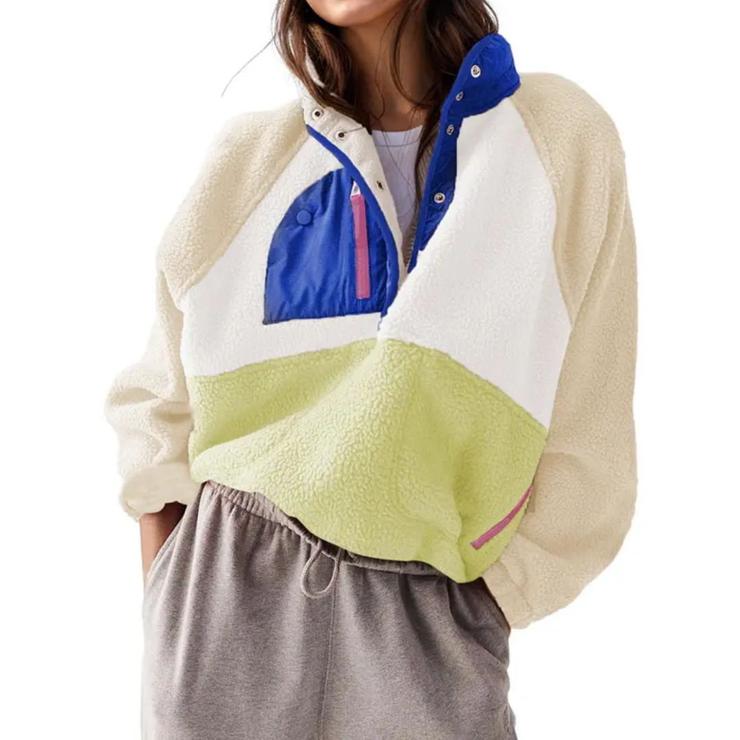 ZOSIA™ – Cozy Colorblock Fleece Zip Jacket