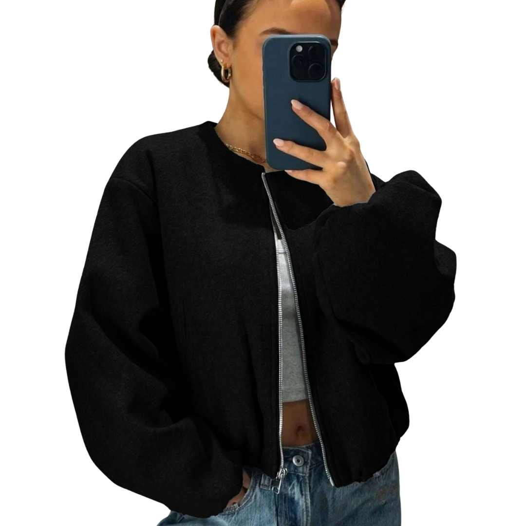 REXIE™ – Soft Cropped Bomber Jacket