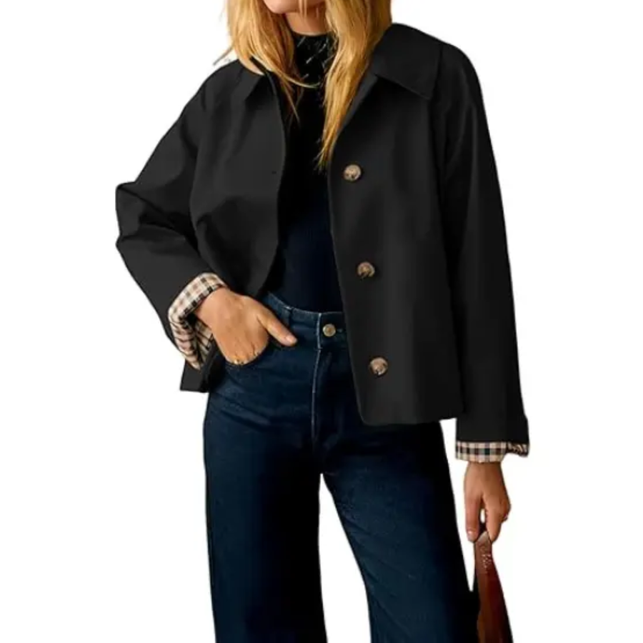 WREN™ – Vintage-Inspired Cropped Trench Coat