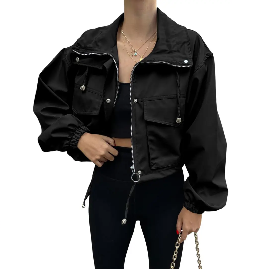 KENDALL™ – Solid Zip-Up Crop Jacket