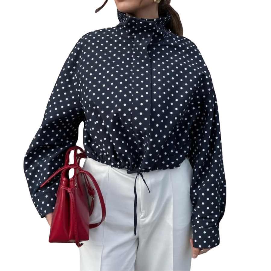 BRIGITTA™ – Chic Polka Dot Blazer Jacket