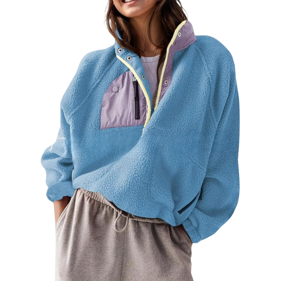 ZOSIA™ – Cozy Colorblock Fleece Zip Jacket
