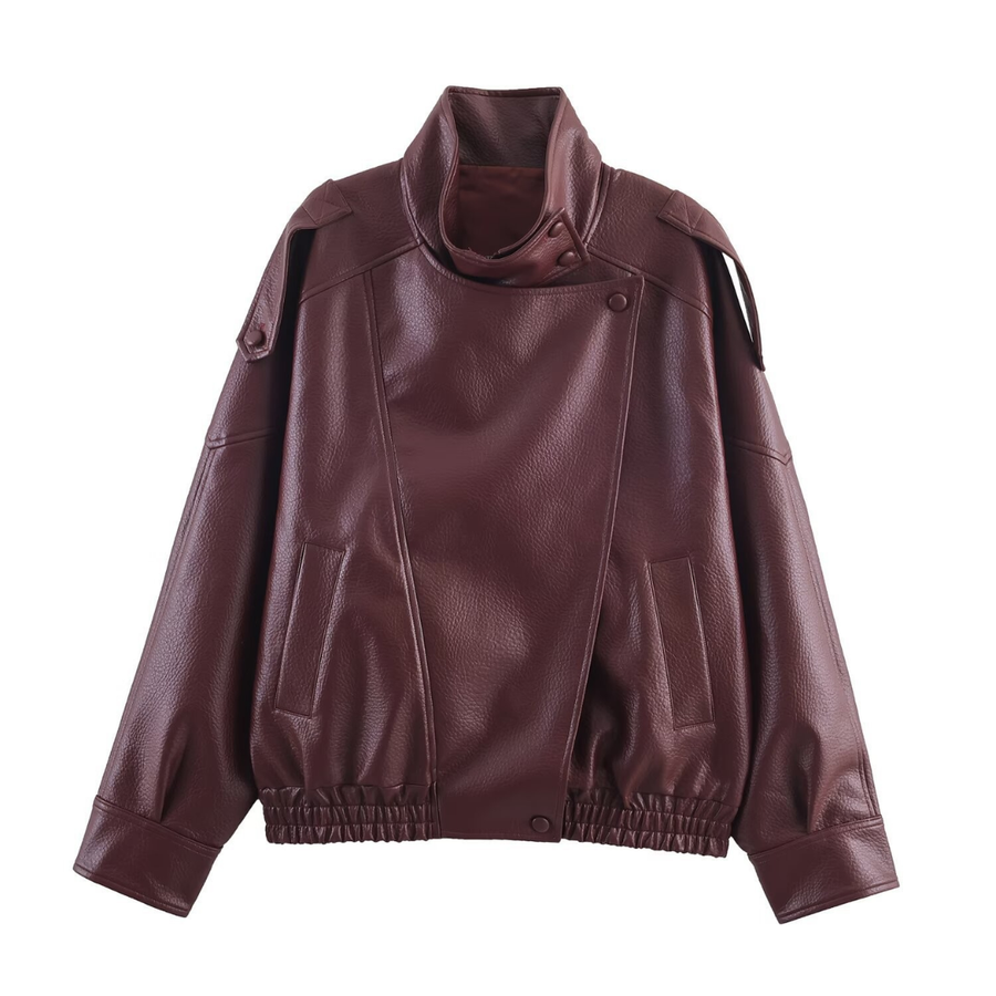 ROXANNE™ – Vintage Street Lychee Leather Jacket