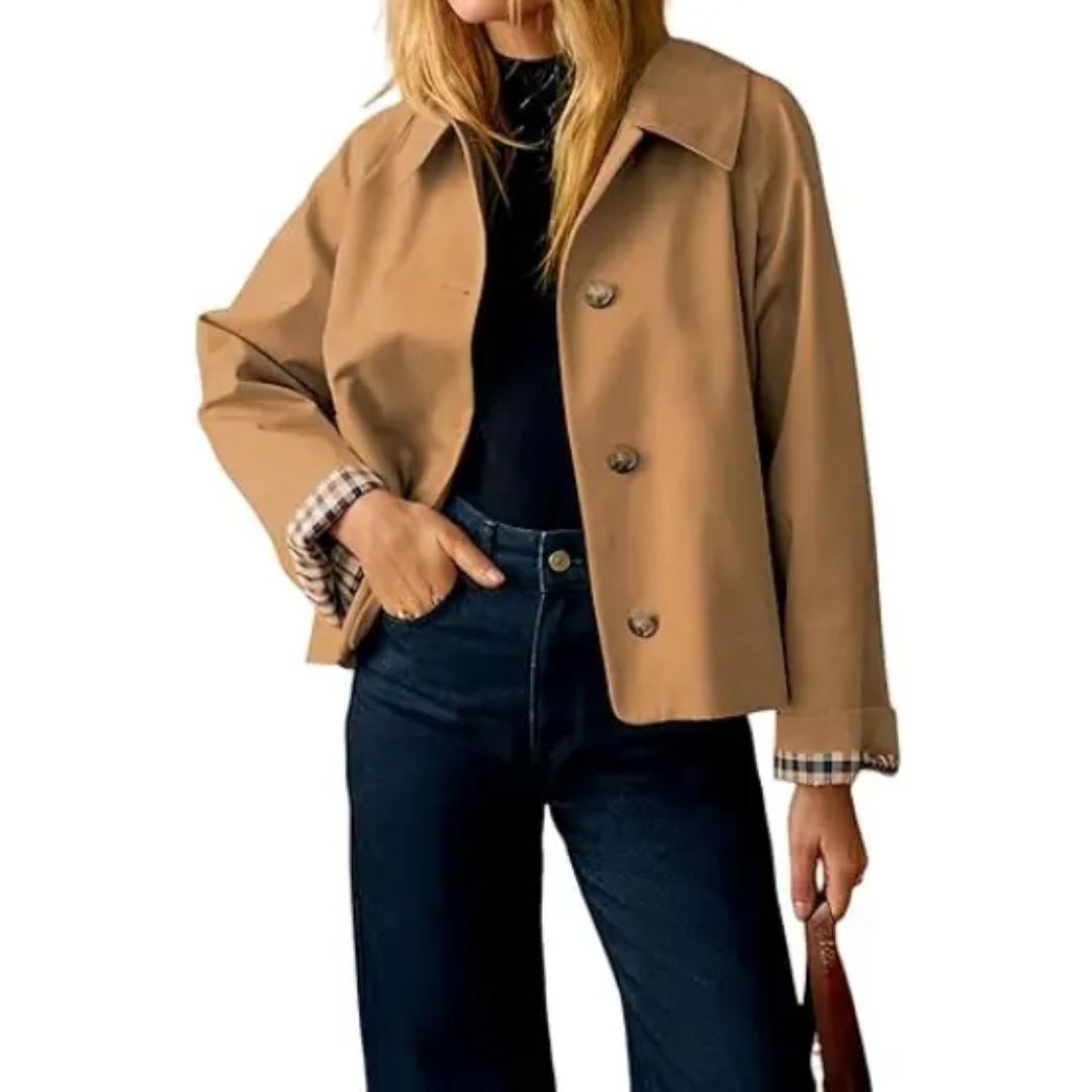 WREN™ – Vintage-Inspired Cropped Trench Coat