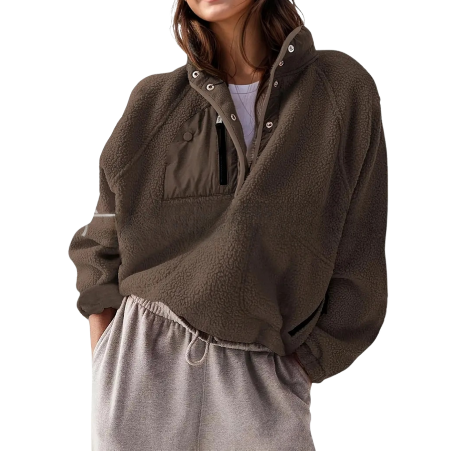 ZOSIA™ – Cozy Colorblock Fleece Zip Jacket