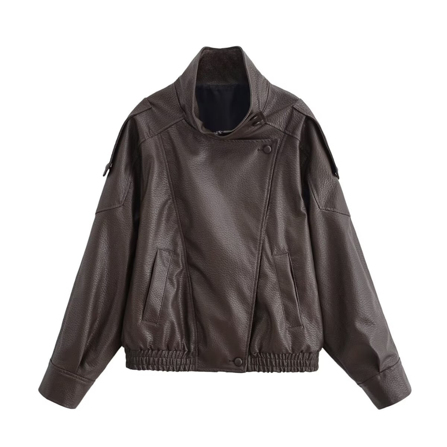 REMY™ – Asymmetrical Zip-Up PU Leather Biker Jacket