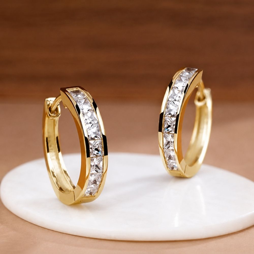 Gold and Crystal Chic Earrings